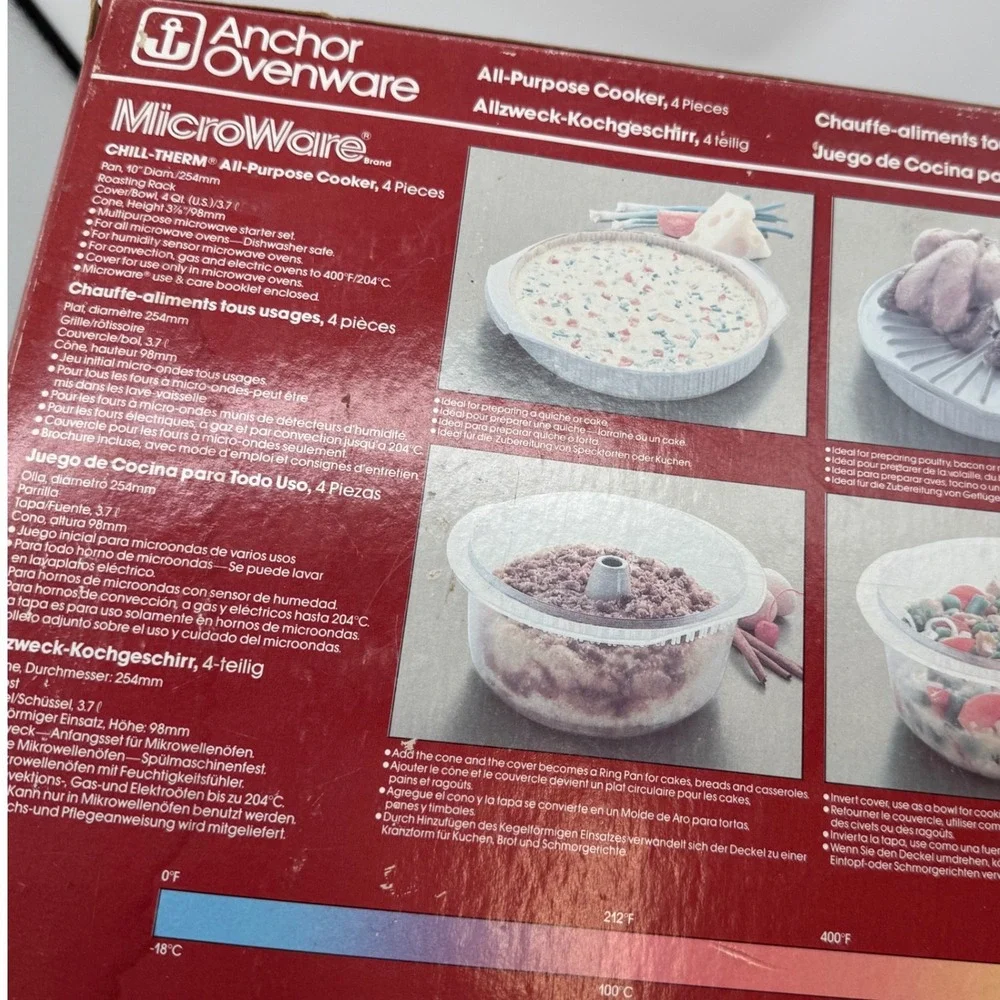 Anchor‎ Hocking MicroWare All-Purpose Cooker Vintage Microwave cake Pan no tac